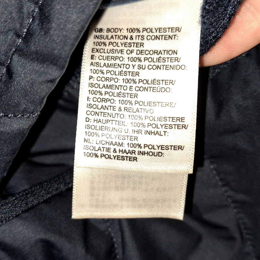 Women's North Face reversible dark blue inner and outer jacket, fuzzy inside, MD - Picture 7 of 8